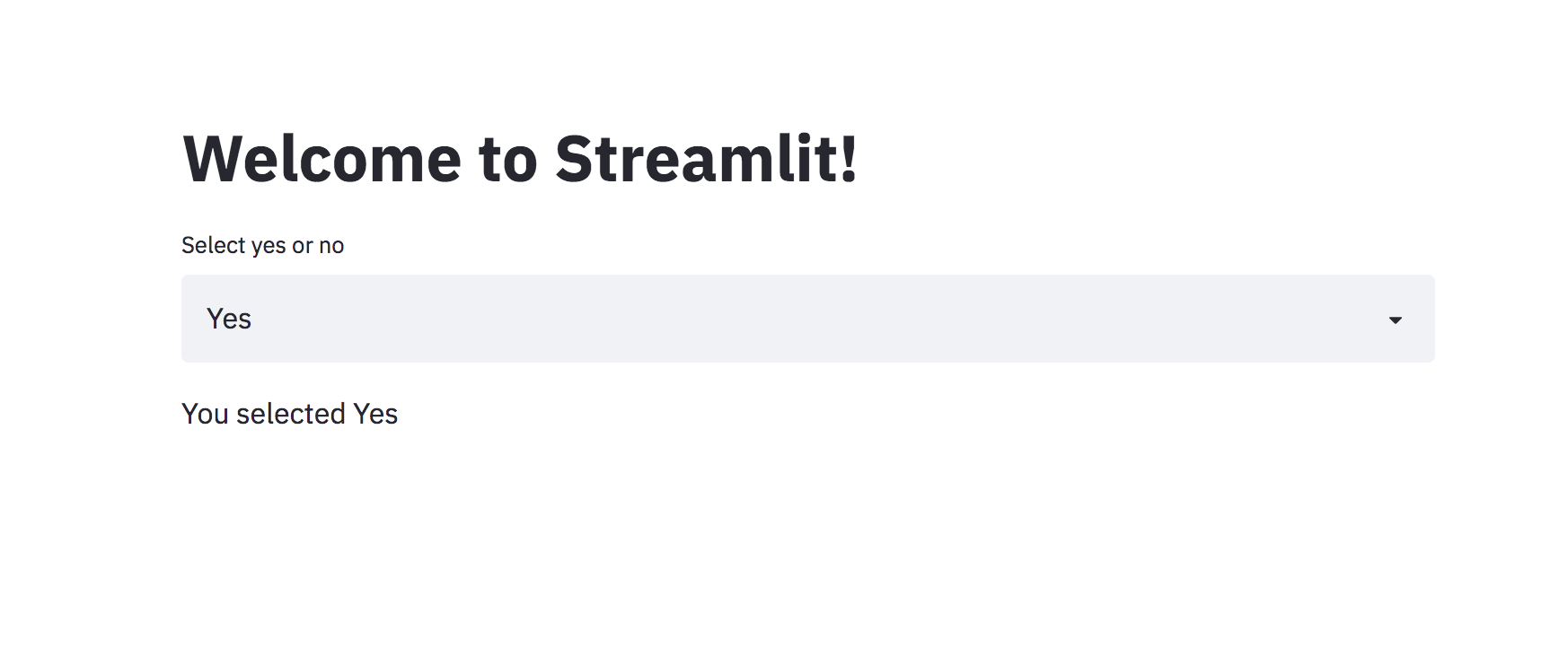 Streamlit Web App select